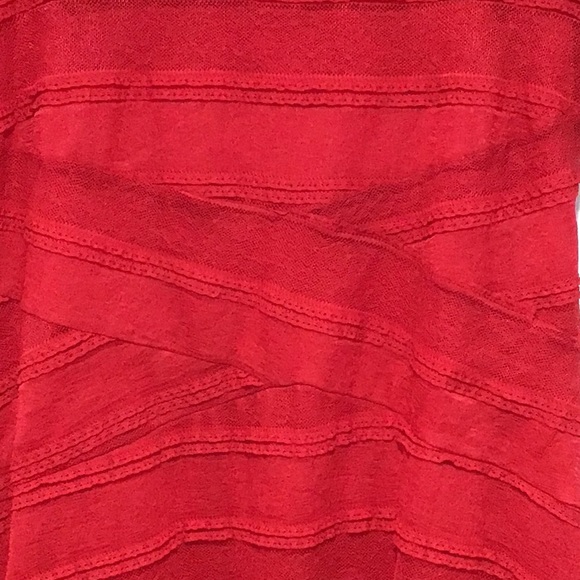 SIGNATURE BY SANGRIA WOMAN Red Netting & Lace Dress Size 24W - Picture 4 of 7